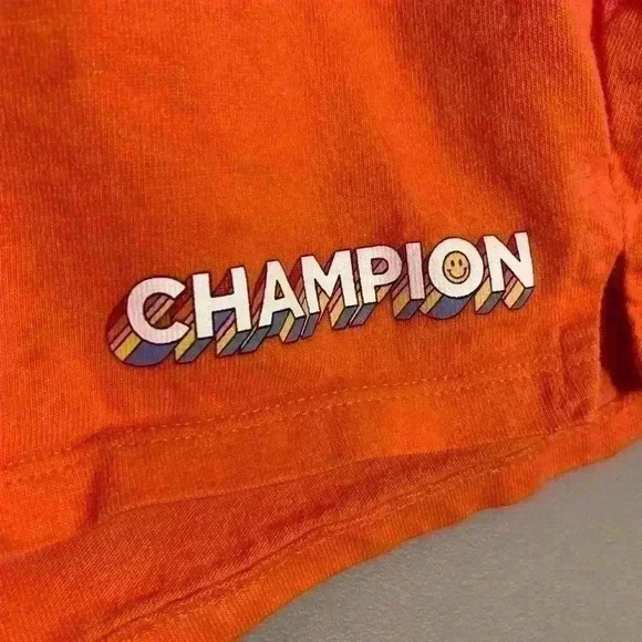 Champion Poppy orange cotton short shorts elastic waist size M - Picture 2 of 4